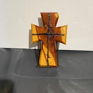 Cross wood & metal sm
